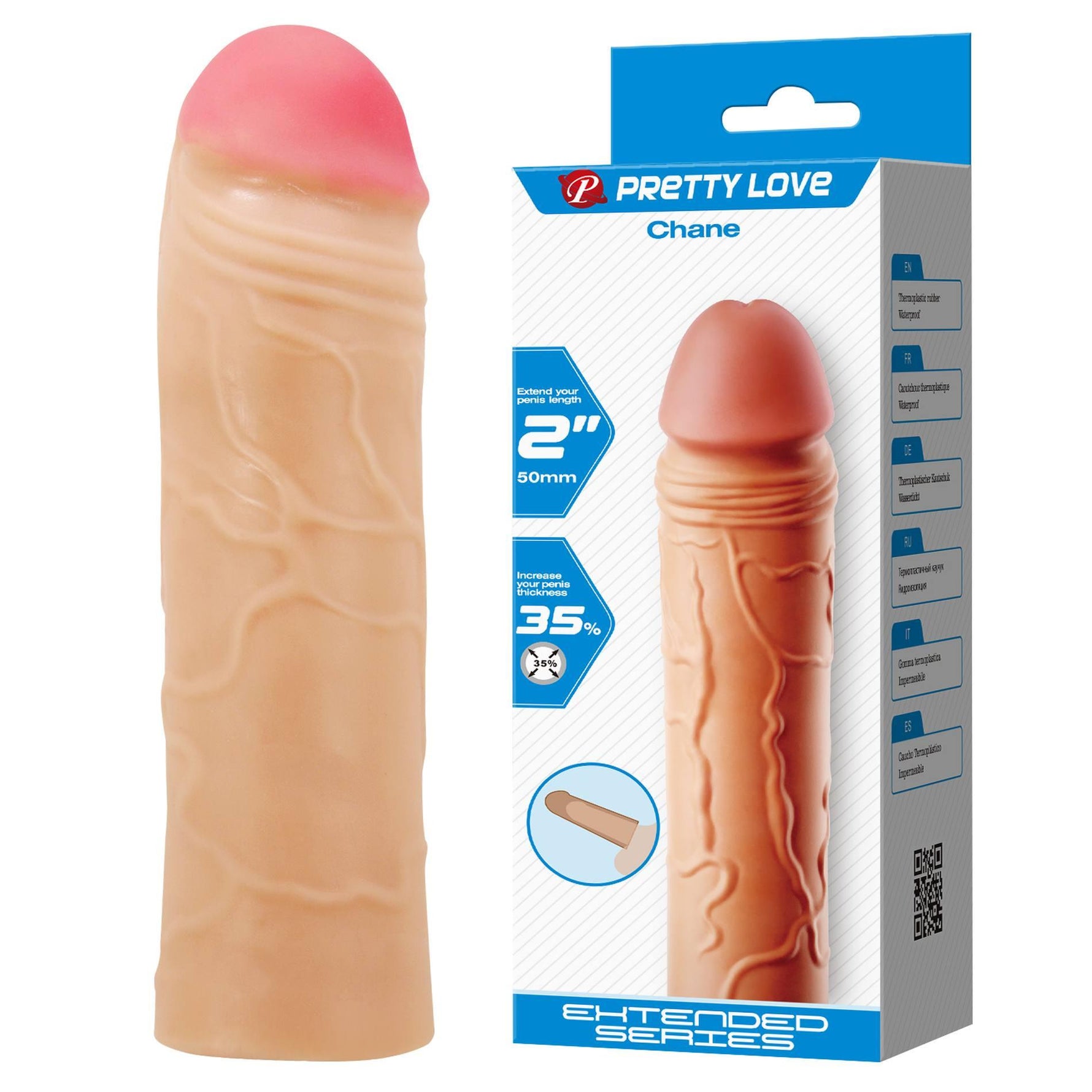 Pretty Love Chane Extensor realist pentru penis 50 mm