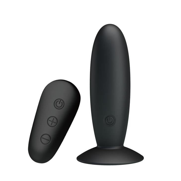 Dop anal vibrant Mr Play cu telecomandă, silicon, negru, USB