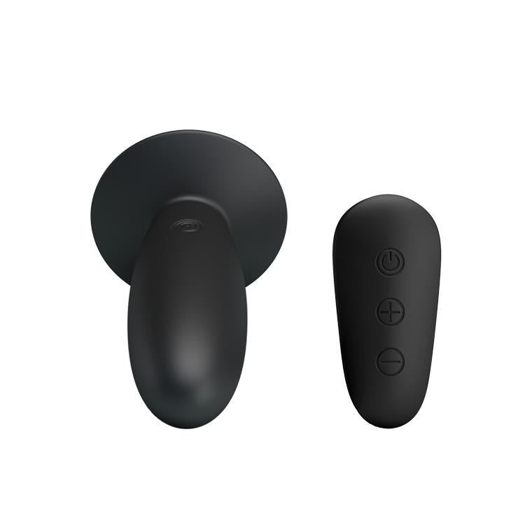 Dop anal vibrant Mr Play cu telecomandă, silicon, negru, USB