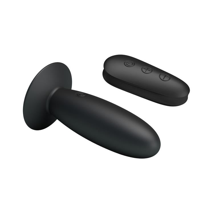Dop anal vibrant Mr Play cu telecomandă, silicon, negru, USB