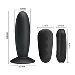Dop anal vibrant Mr Play cu telecomandă, silicon, negru, USB