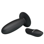 Plug anal vibrant Pretty Love cu telecomandă, 12 funcții, silicon negru