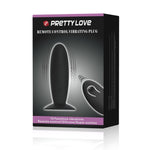 Plug anal vibrant Pretty Love cu telecomandă, 12 funcții, silicon negru