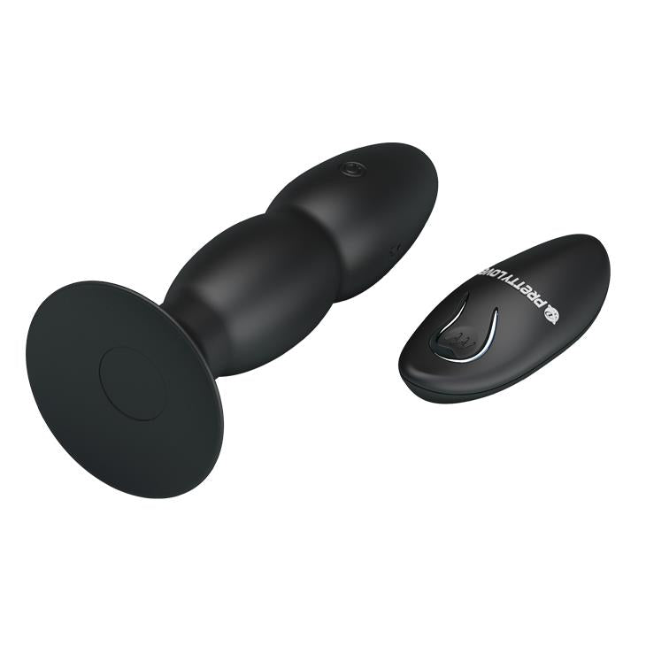 Plug anal vibrant Pretty Love cu mărgele, negru, 13,5 cm, USB