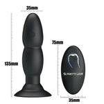 Plug anal vibrant Pretty Love cu mărgele, negru, 13,5 cm, USB