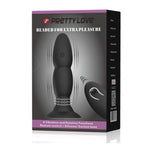Plug anal vibrant Pretty Love cu mărgele, negru, 13,5 cm, USB