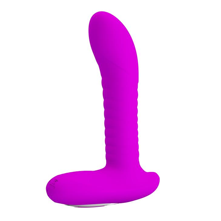 Masaj prostată Pretty Love din silicon, 12 vibrații, 3 rotații, USB, 16 cm