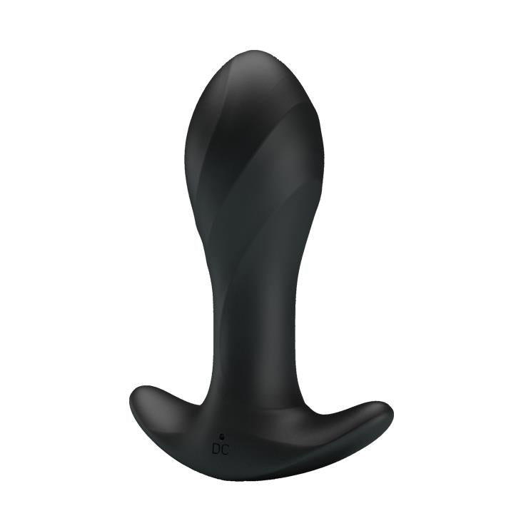 Plug anal vibrant din silicon Pretty Love, 12 funcții, USB, negru, 10,5 cm
