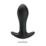 Plug anal vibrant din silicon Pretty Love, 12 funcții, USB, negru, 10,5 cm