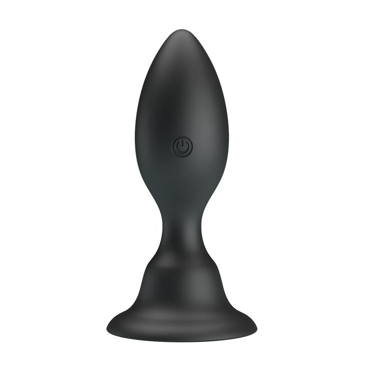 Dop anal vibrant din silicon negru Pretty Love cu ventuză