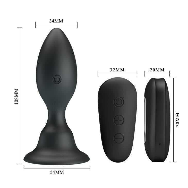 Plug anal vibrant Mr Play cu 12 moduri și telecomandă, impermeabil