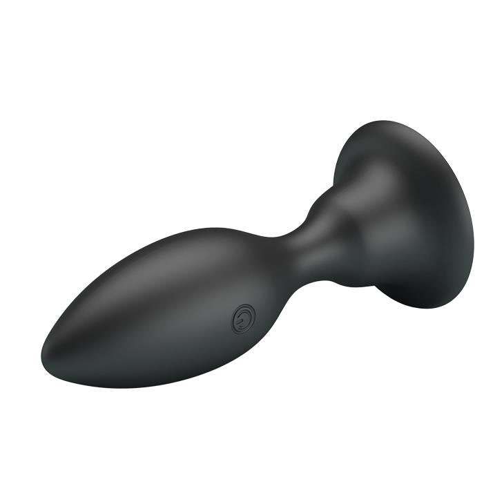 Dop anal vibrant din silicon negru Pretty Love cu ventuză