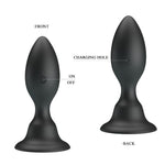Dop anal vibrant din silicon negru Pretty Love cu ventuză