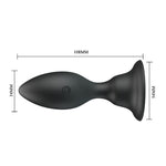 Dop anal vibrant din silicon negru Pretty Love cu ventuză