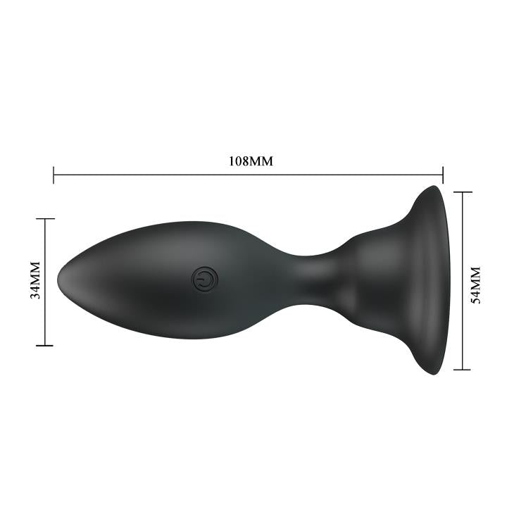 Dop anal vibrant din silicon negru Pretty Love cu ventuză