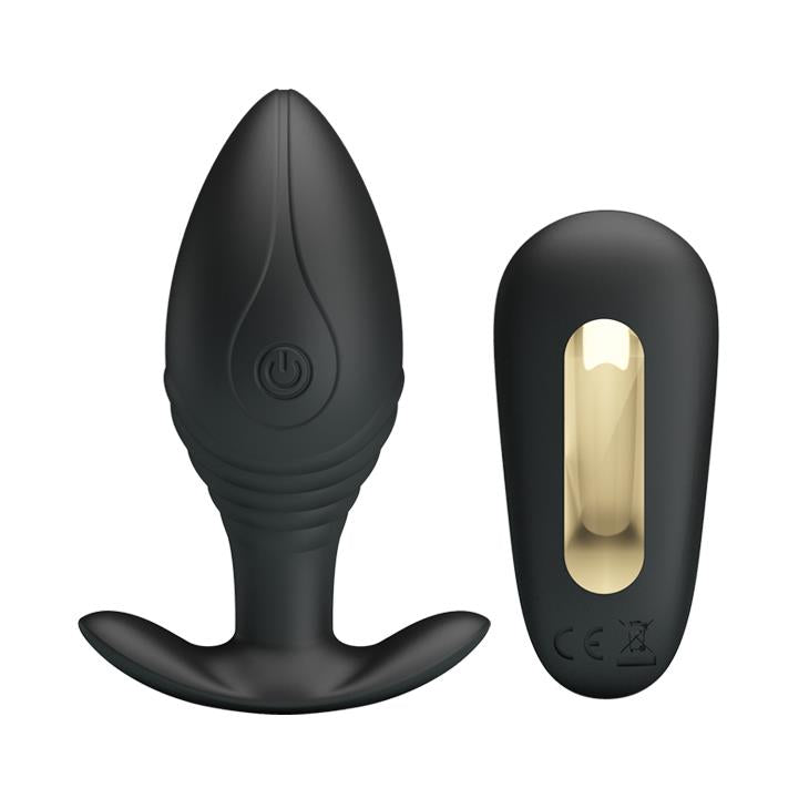 Plug anal vibrant Pretty Love Regina, negru mat, cu telecomandă