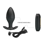 Plug anal vibrant Pretty Love Regina, negru mat, cu telecomandă