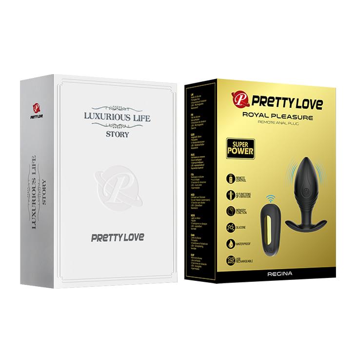 Plug anal vibrant Pretty Love Regina, negru mat, cu telecomandă