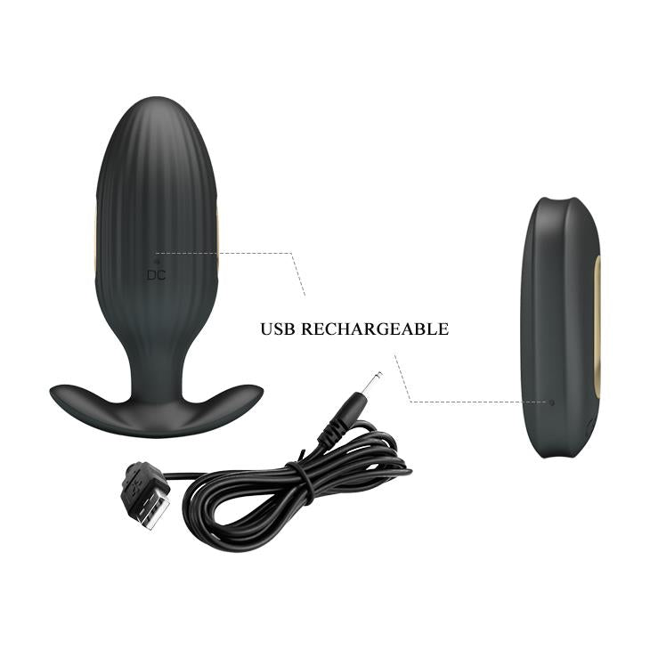Plug anal impermeabil Pretty Love Kelly cu inel pentru penis