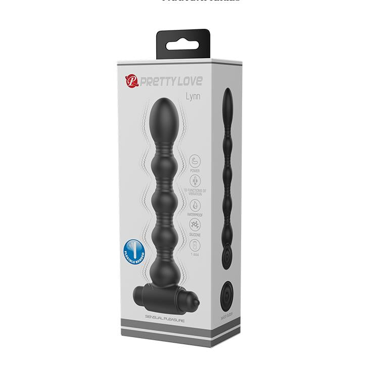 Dop anal vibrant din silicon Pretty Love Lynn, negru, 10 funcții