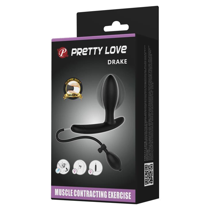 Dop anal gonflabil Pretty Love Drake, silicon negru