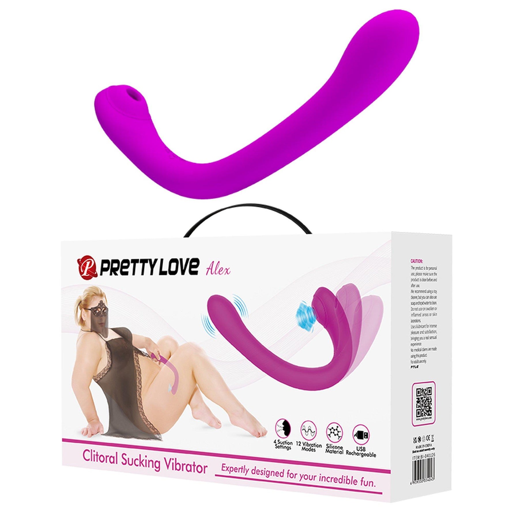 Vibrator cu aspirație clitorală Pretty Love Alex USB pentru punctul G