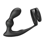 Inel vibrant pentru penis cu dop anal USB din silicon Pretty Love