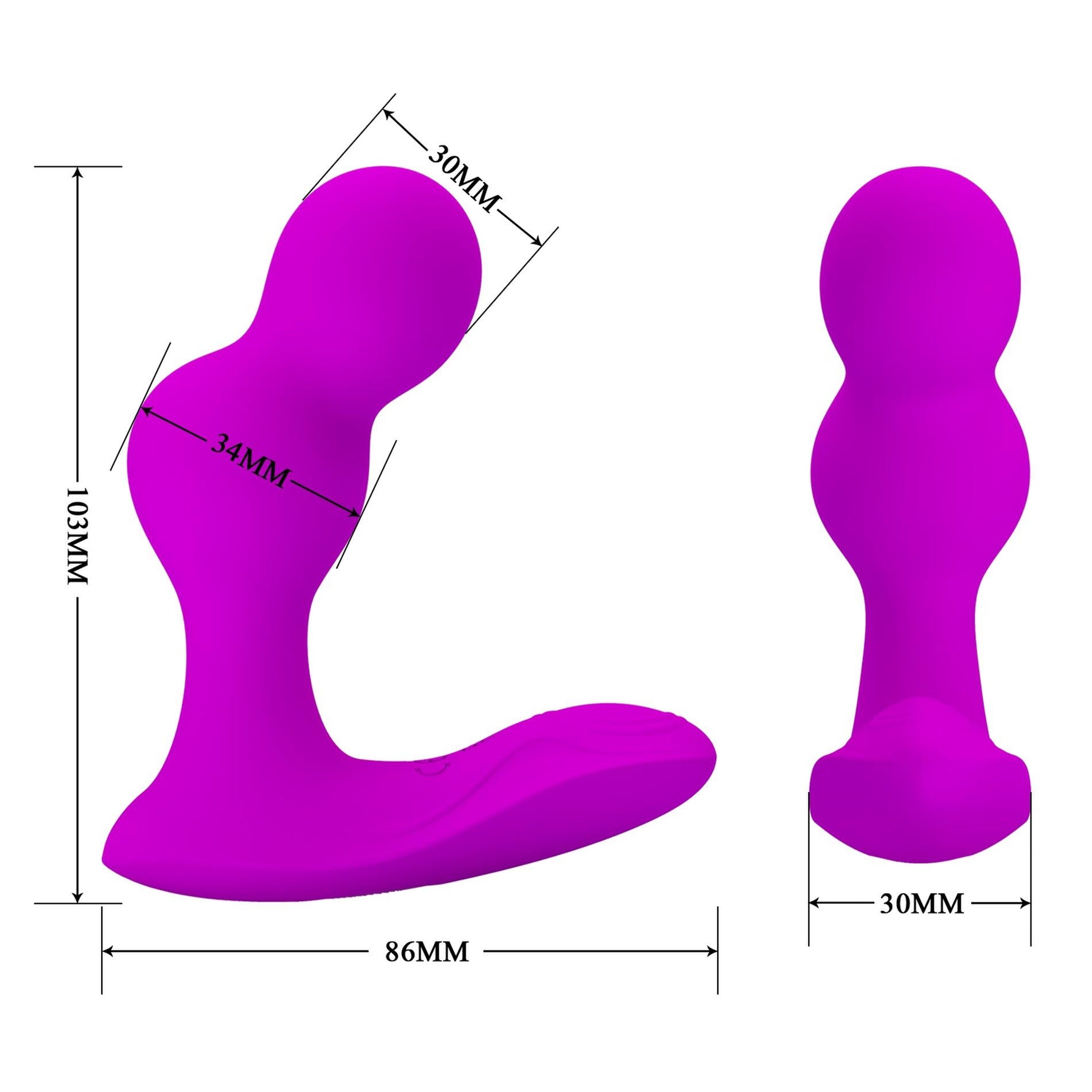 Masaj de prostată din silicon cu telecomandă Pretty Love Terrance