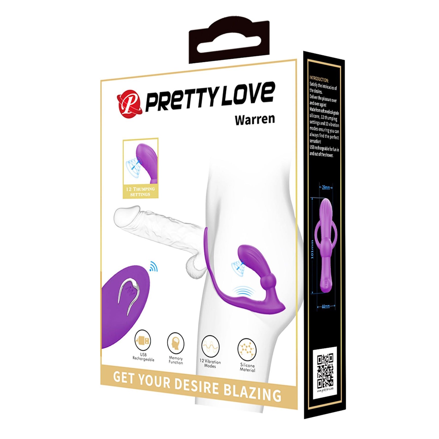 Pretty Love Warren Purple cu telecomandă 12+12