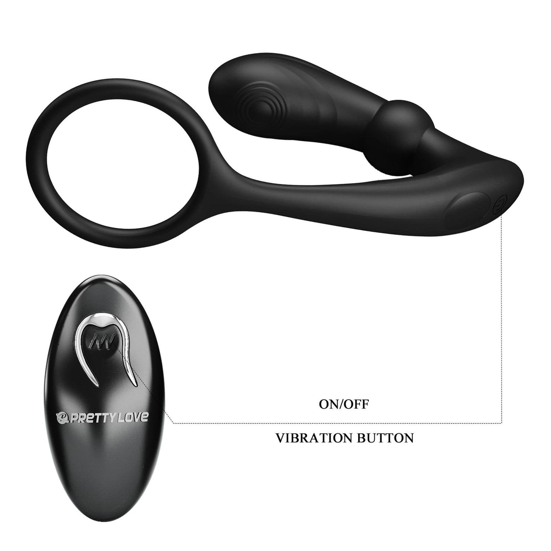 Inel vibrant pentru penis Pretty Love Warren, negru