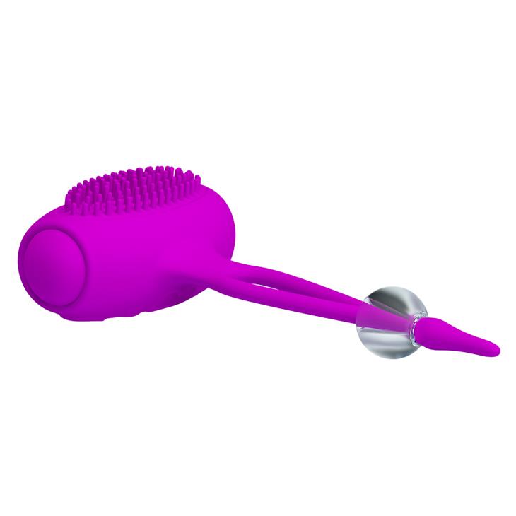 Cleme vibratoare pentru mameloane Pretty Love Bancroft, silicon violet, 5 cm
