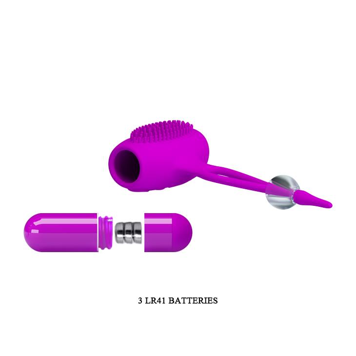 Cleme vibratoare pentru mameloane Pretty Love Bancroft, silicon violet, 5 cm