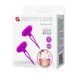 Cleme vibratoare pentru mameloane Pretty Love Bancroft, silicon violet, 5 cm