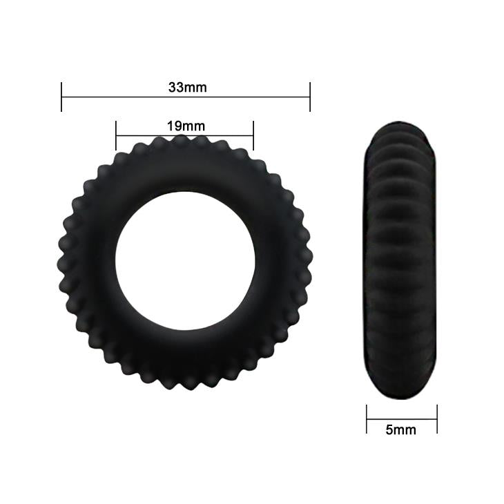 Inel pentru penis Baile Titan din silicon, negru