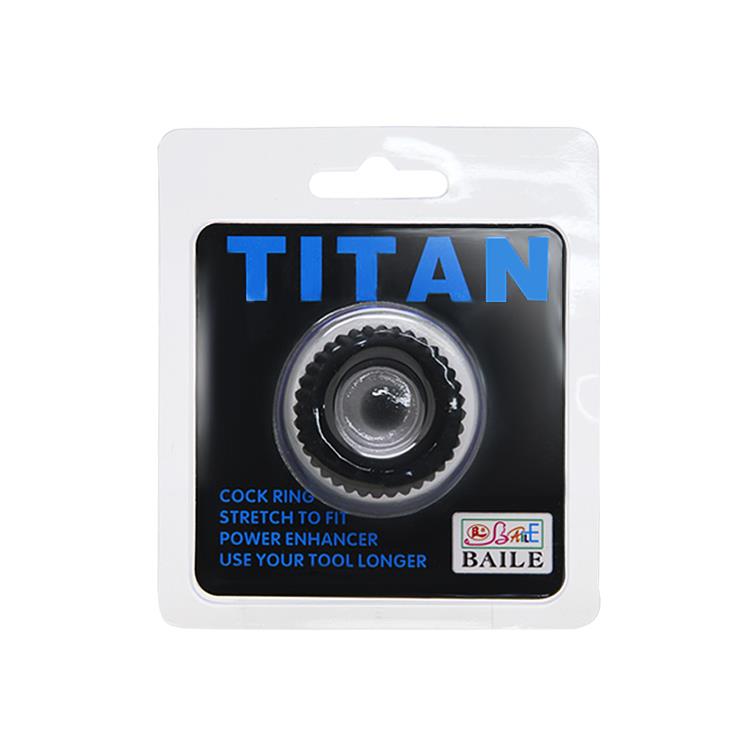 Inel pentru penis Baile Titan din silicon, negru
