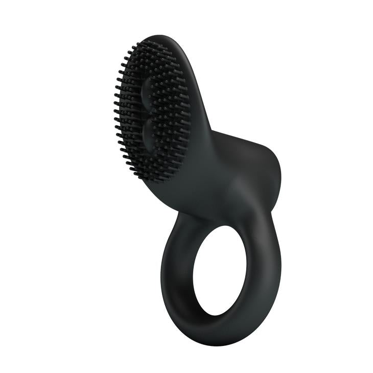 Inel vibrant Pretty Love Cobra cu țepi, silicon negru