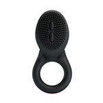 Inel vibrant Pretty Love Cobra cu țepi, silicon negru