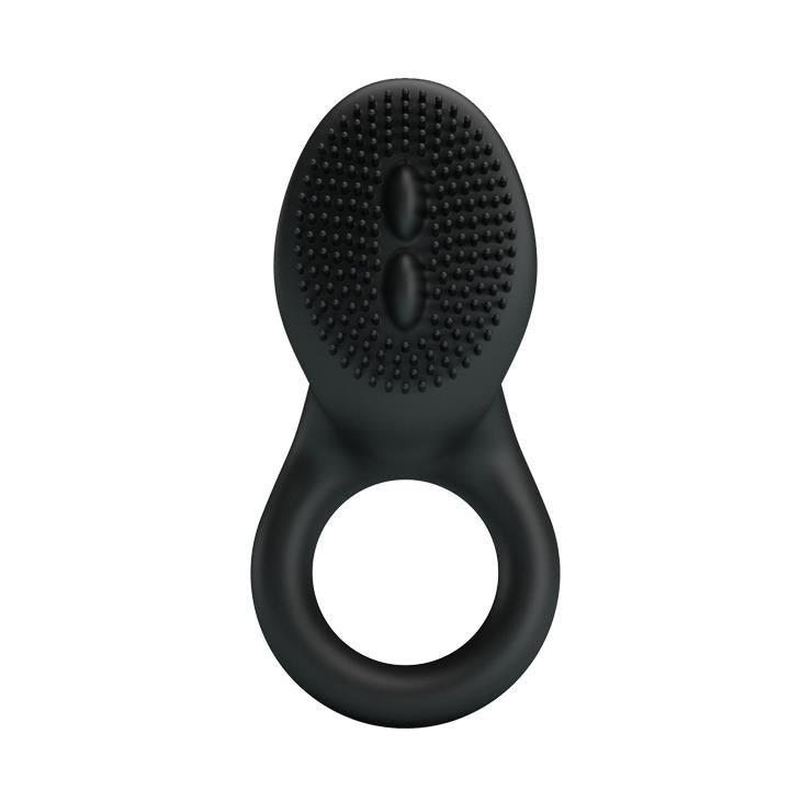 Inel vibrant Pretty Love Cobra cu țepi, silicon negru