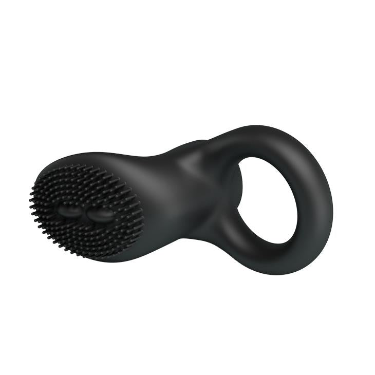 Inel vibrant Pretty Love Cobra cu țepi, silicon negru