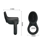 Inel vibrant Pretty Love Cobra cu țepi, silicon negru