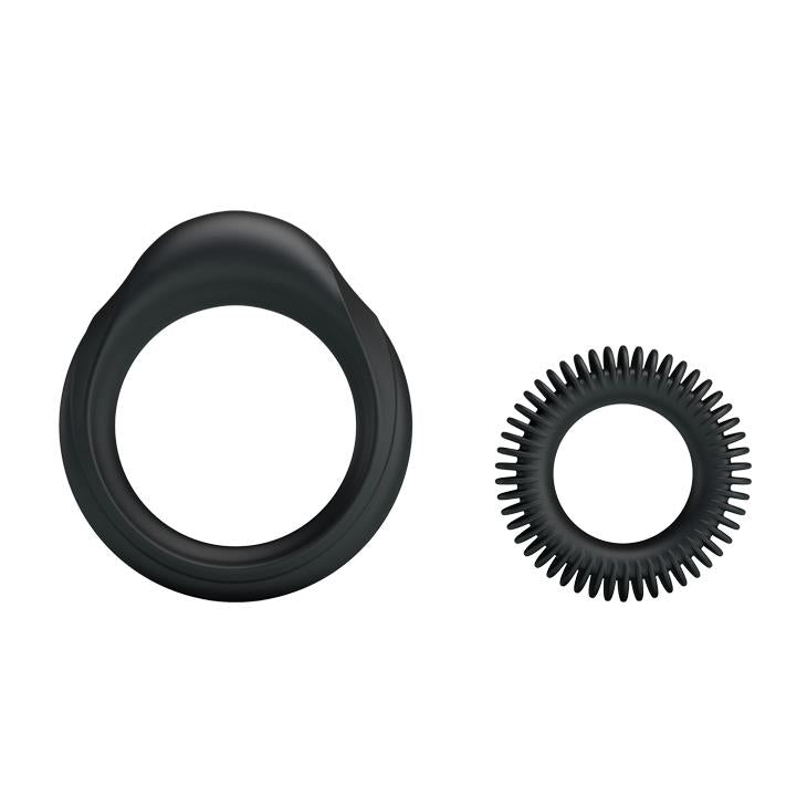 Set de inele pentru penis Baile din silicon impermeabil, negru