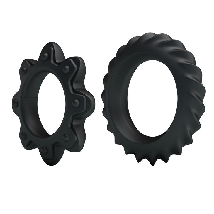 Set de inele pentru penis Baile din silicon negru