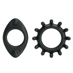 Set de inele pentru penis Baile din silicon impermeabil, negru