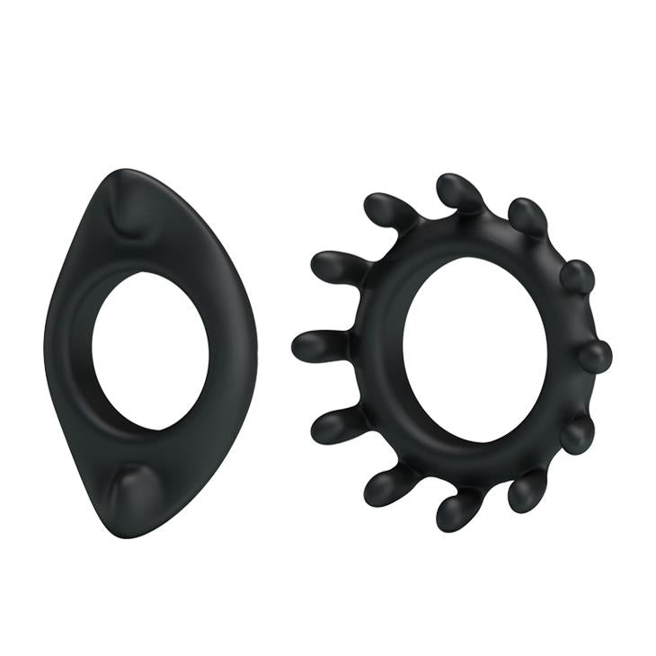 Set de inele pentru penis Baile din silicon impermeabil, negru