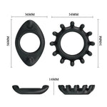 Set de inele pentru penis Baile din silicon impermeabil, negru