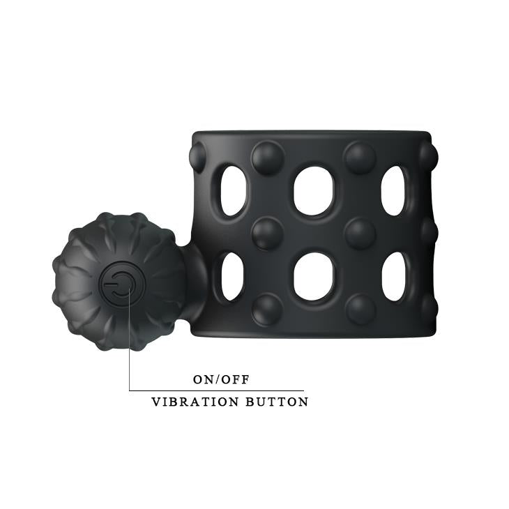 Inel vibrant pentru penis Pretty Love Osborn din silicon negru