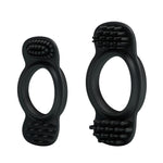 Set de două inele pentru penis din silicon Baile negru