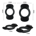 Set de două inele pentru penis din silicon Baile negru