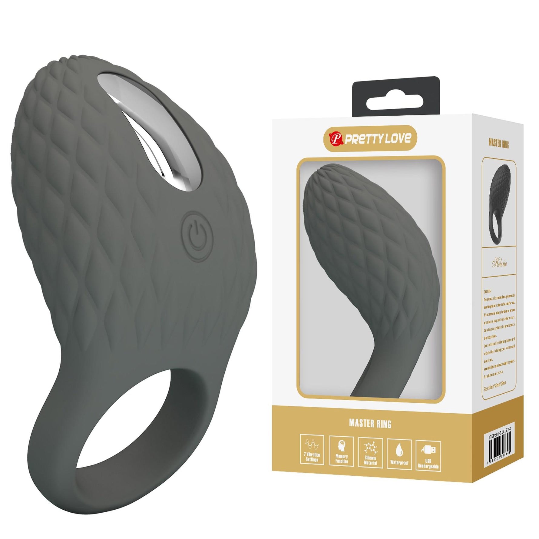 Inel vibrant pentru penis Pretty Love din silicon cu 7 funcții