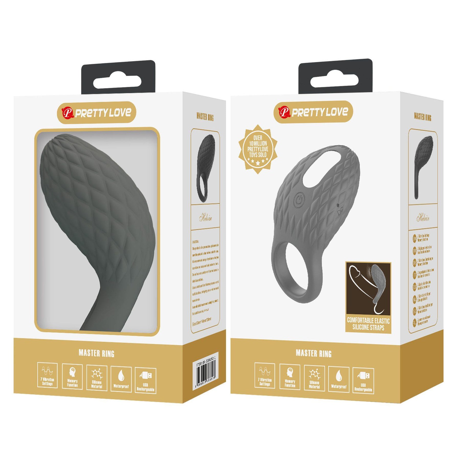 Inel vibrant pentru penis Pretty Love din silicon cu 7 funcții
